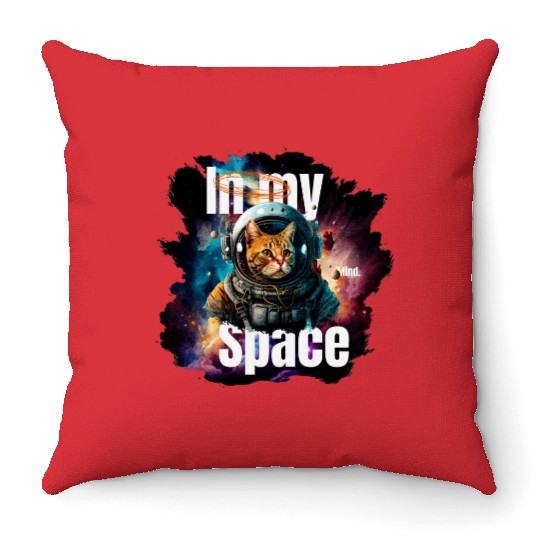 In my Mind Space Cat Astronaut Design Pets Lover Throw Pillows