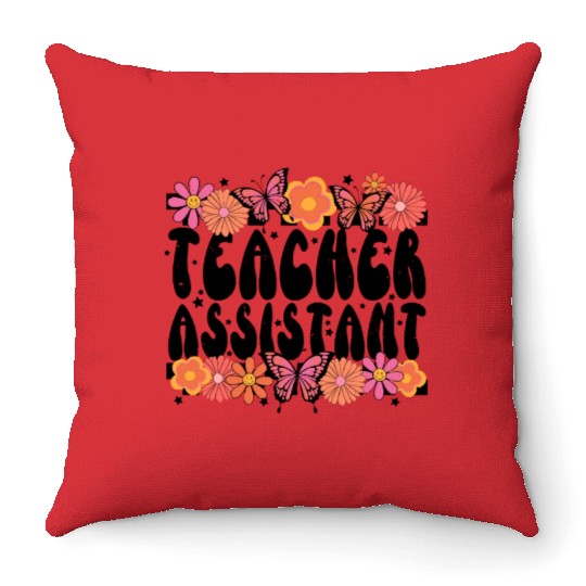 Floral Teacher Assistant Throw Pillows
