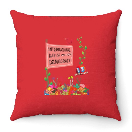 world day of Democracy Throw Pillows