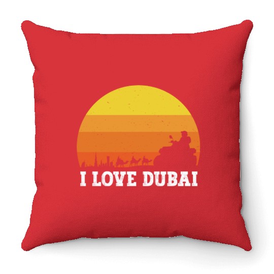 I love Dubai Throw Pillows