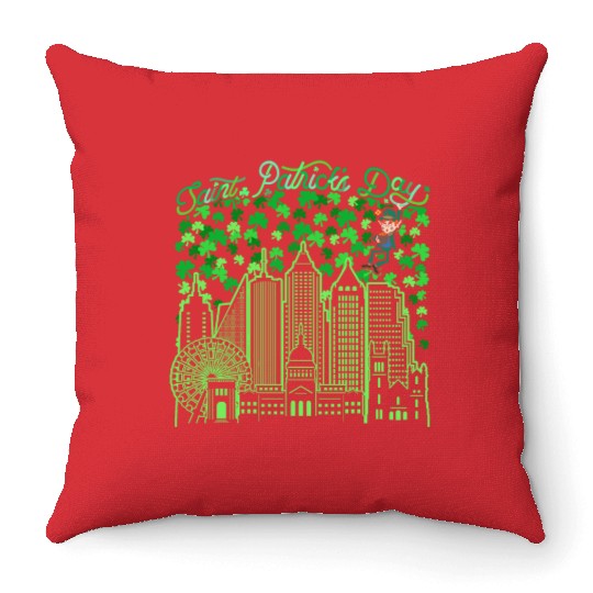 Saint Patrick's Day Atlanta Georgia Throw Pillows