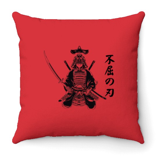 Samurai tattoo Throw Pillows