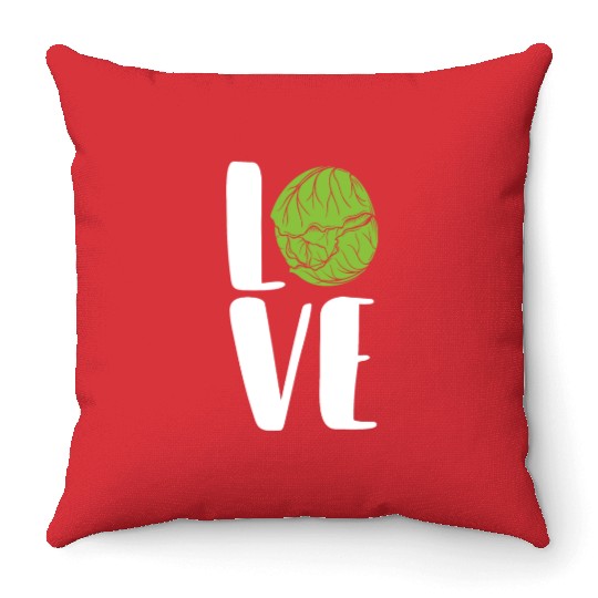 Vegan Vegetable Love Green Organic Fresh Produce Throw Pillows