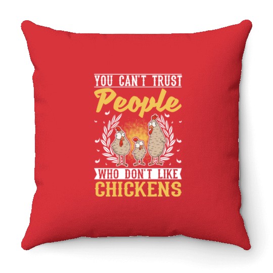 Chicken Farmer Throw Pillows
