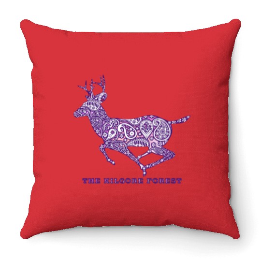 Deer - Violet Throw Pillows