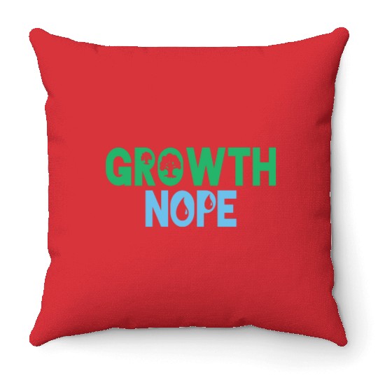 Green Blue Nope Growth Throw Pillows