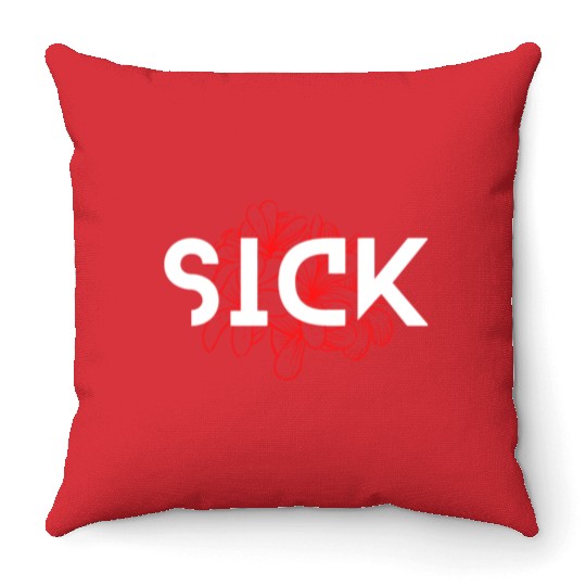 MOGTRENDS_Black Modern Red Flower Throw Pillows