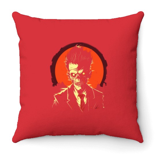 Zombie Apocalypse Ready for Halloween Grim Reaper Throw Pillows
