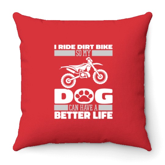 Dirt Bike Mx Motocross Supermoto Dog Throw Pillows
