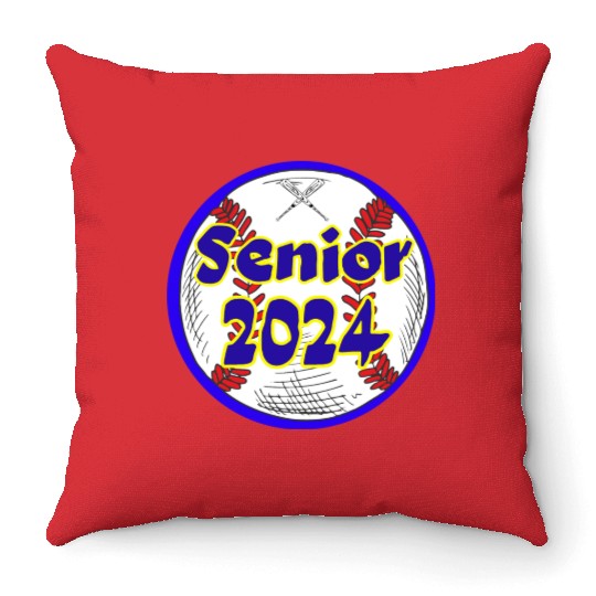 Baseball Senior Class of 2024 Throw Pillows