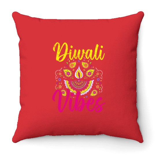 Happy Diwali Diwali Festival Indian Hindu Hinduism Throw Pillows