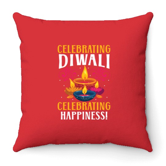 Happy Diwali Diwali Festival Indian Hindu Hinduism Throw Pillows