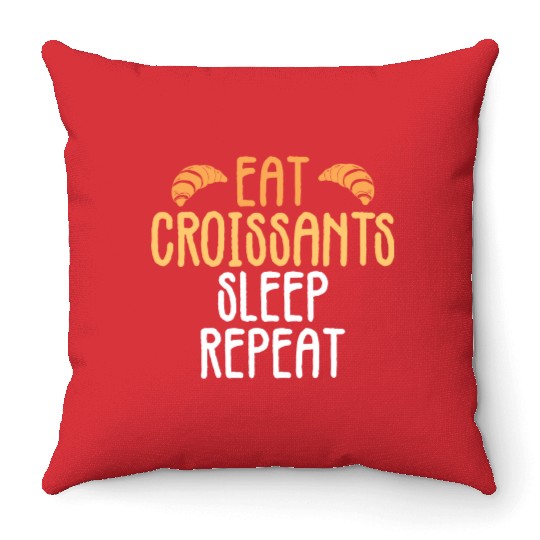 Croissant Love Joke Bakery Bread Pastry Patisserie Throw Pillows