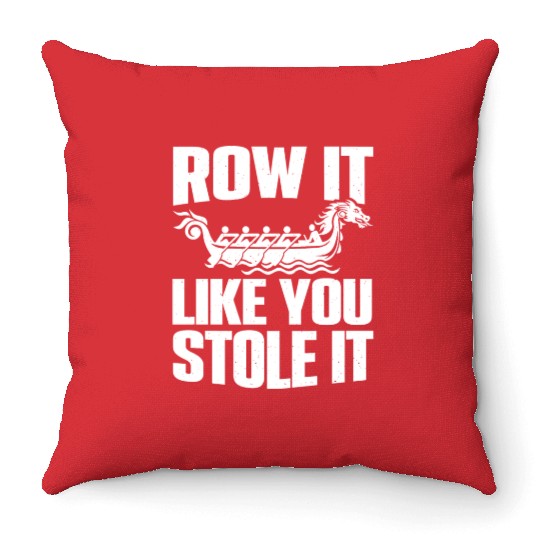 Funny Dragon Boat Racing Paddle Throw Pillows