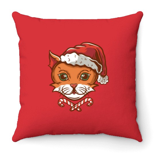 Christmas Cat Throw Pillows