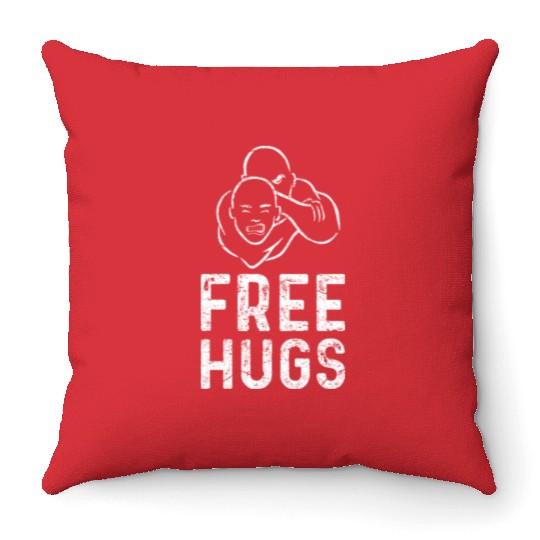 Funny BJJ Throw Pillows Men MMA Free Hugs Throw Pillows Wrestling