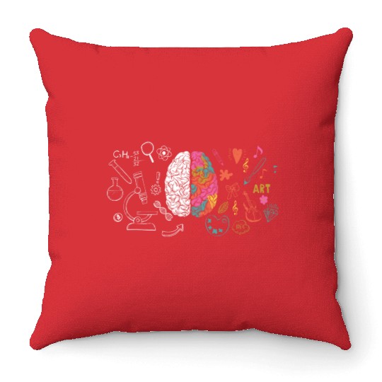 Colorful Brain Science And Art Creative Cool Throw Pillows