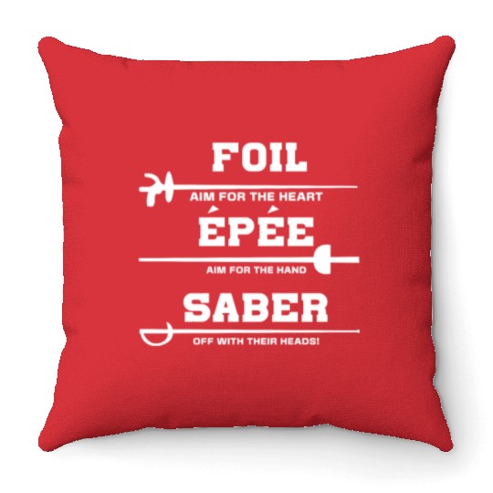Fencing Foil Epée Saber Throw Pillows