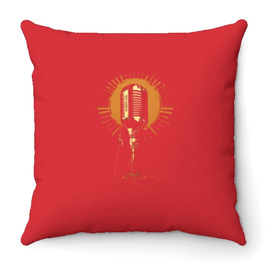 Microphone Retro Mic Throw Pillows