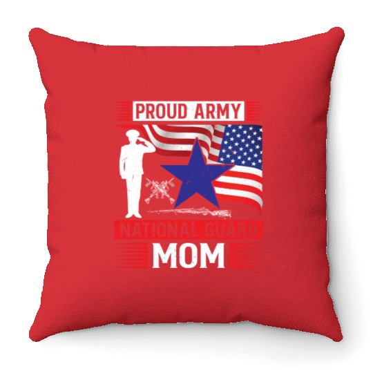 Proud Army National Guard Mom Throw Pillows