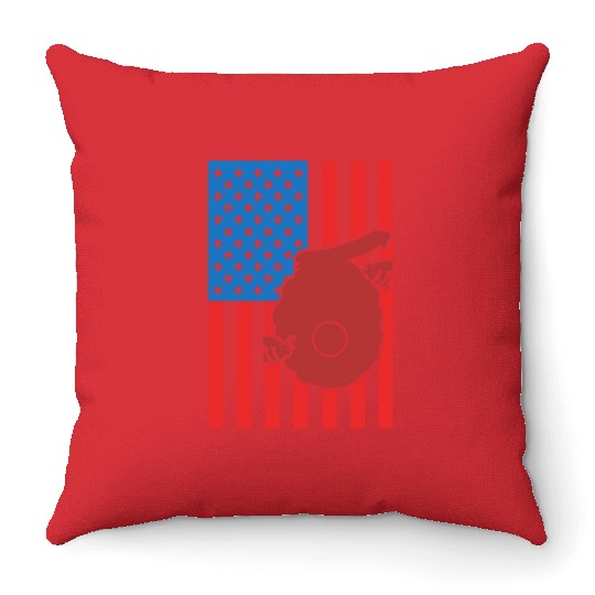 Beekeeping US Flag Throw Pillows