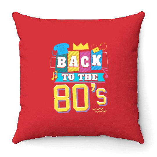 Back to the 80s party theme costume Throw Pillows