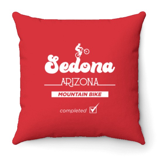 Sedona Arizonna Mountain Biking Throw Pillows