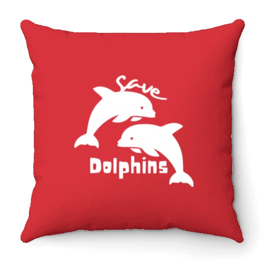 Save Dolphins Throw Pillows