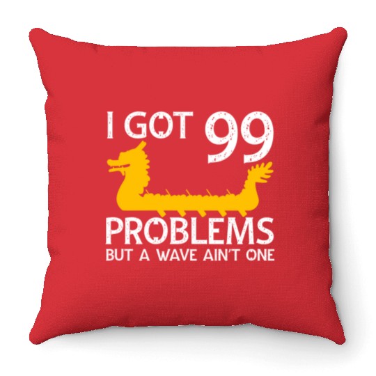 Funny Dragon Boat Racing Paddle Throw Pillows