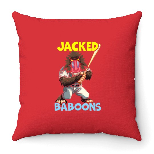 Baboon Monkey Lover Wildlife Animal Zookeeper Throw Pillows