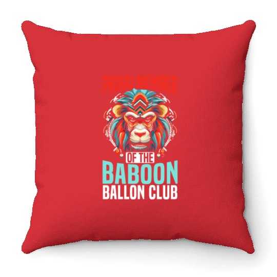 Baboon Monkey Lover Wildlife Animal Zookeeper Throw Pillows