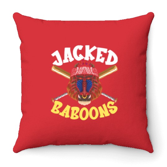 Baboon Monkey Lover Wildlife Animal Zookeeper Throw Pillows