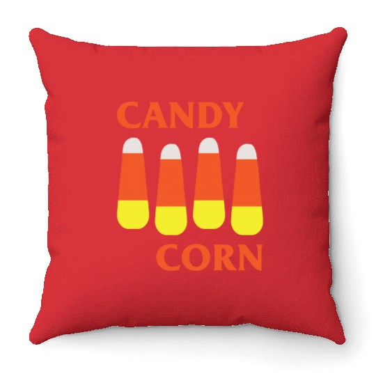 Candy Corn Punk Throw Pillows