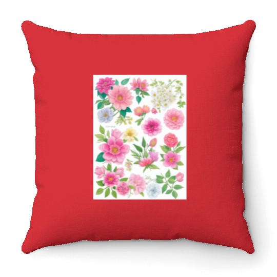 Lavender and Lilac Spring Flowers Throw Pillows