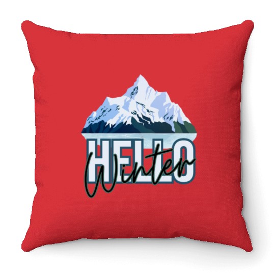 Hello Winter Throw Pillows
