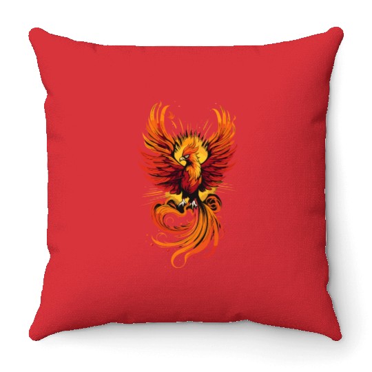 Phoenix bird - Ancient Greek Mythology Throw Pillows