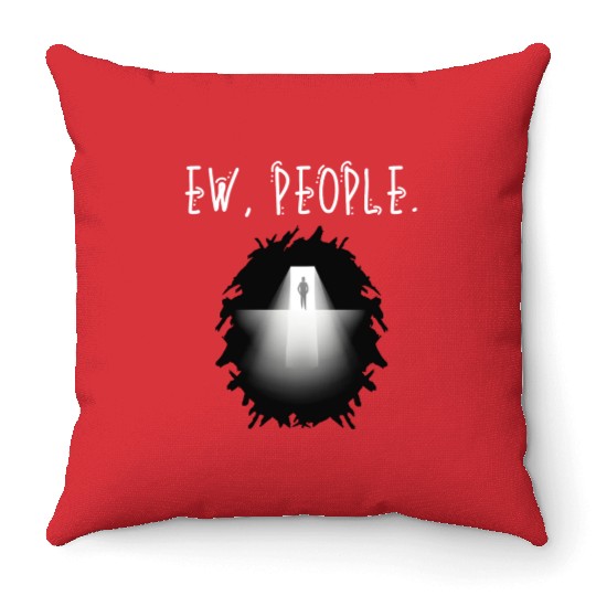 Ew People Scary Backlit Silhoutte Throw Pillows