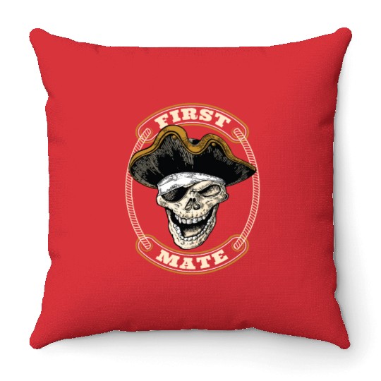 First Mate Pirates Buccaneers Throw Pillows