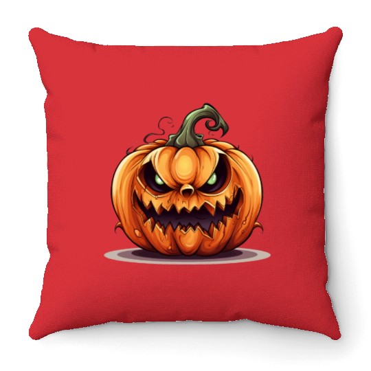Halloween pumpkin Throw Pillows