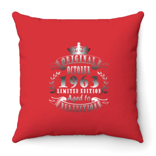 october 1963 Anniversary october 1963 october Throw Pillows