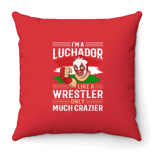 Mexican Wrestling Wrestler Lucha Libre Mask Mexico Throw Pillows