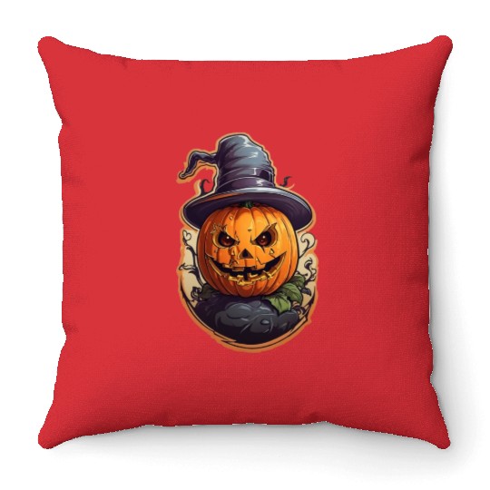 Happy Halloween Pumpkins 22 Throw Pillows