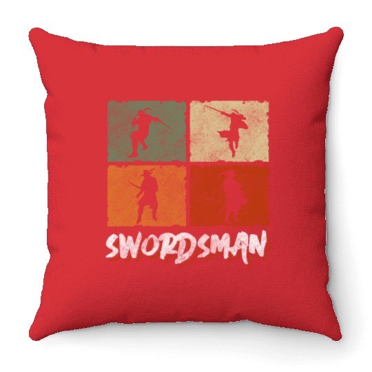 Sword Fencing Victory Throw Pillows