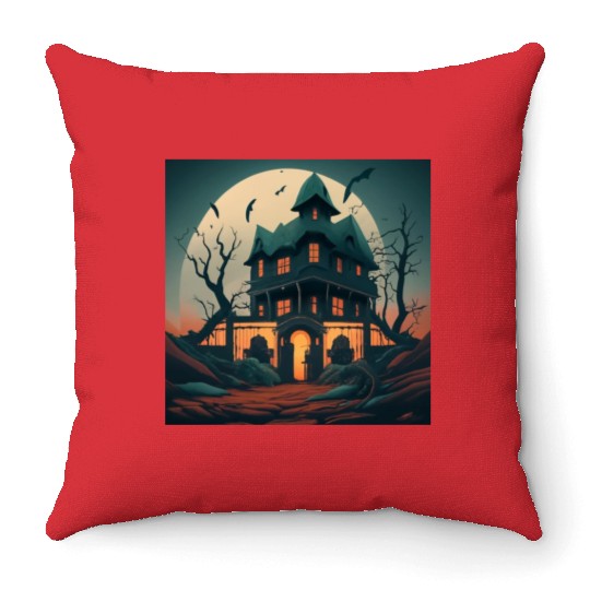 Haunted House Throw Pillows