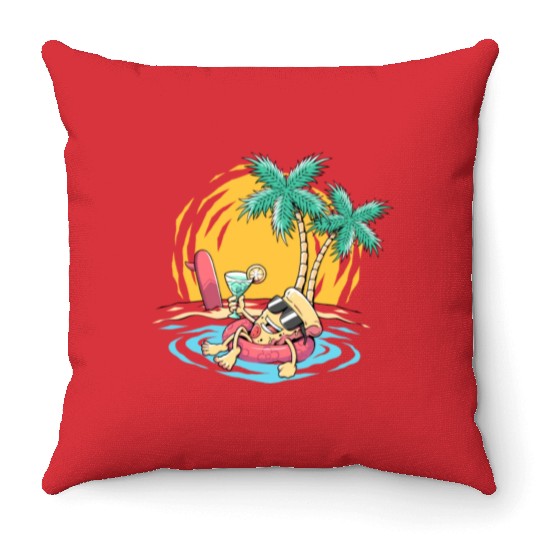 Pizza holidays Throw Pillows
