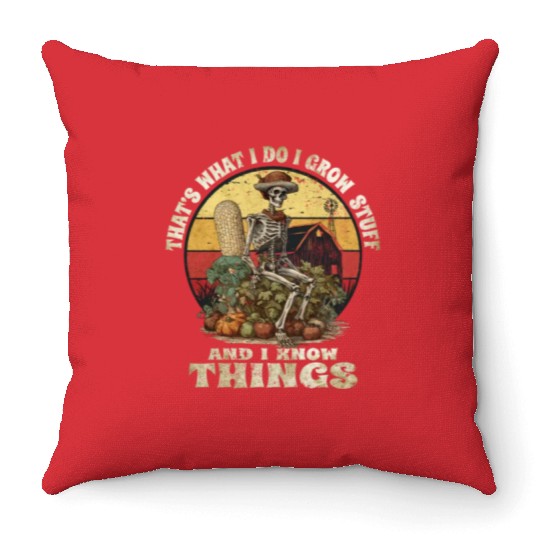 Gardening Gardener Vintage Vegetable-Garden Farmer Throw Pillows