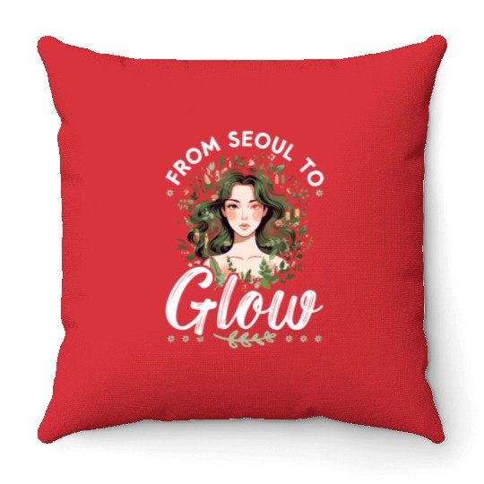 K-Beauty Skincare Oppa Korean Beauty South Korea Throw Pillows