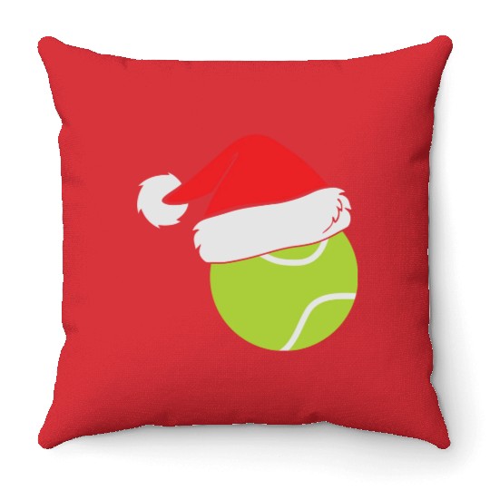 Tennis Santa Hat Tennis Lover Christmas Gift Throw Pillows