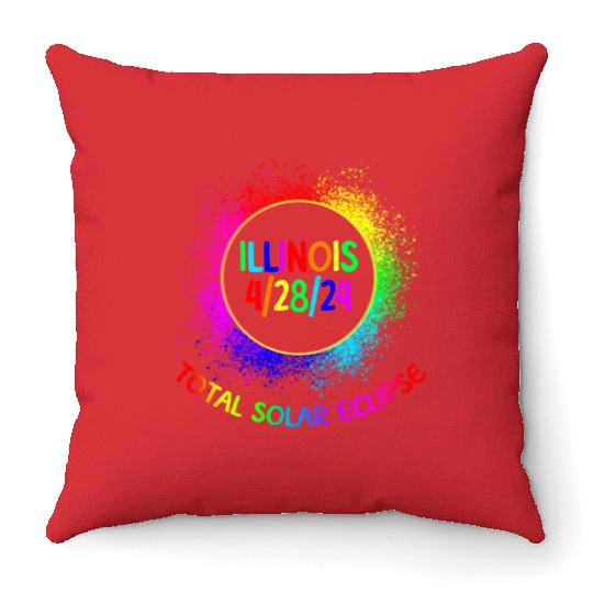 Total Solar Eclipse Illinois 4/28/24 Kids Eclipsef Throw Pillows