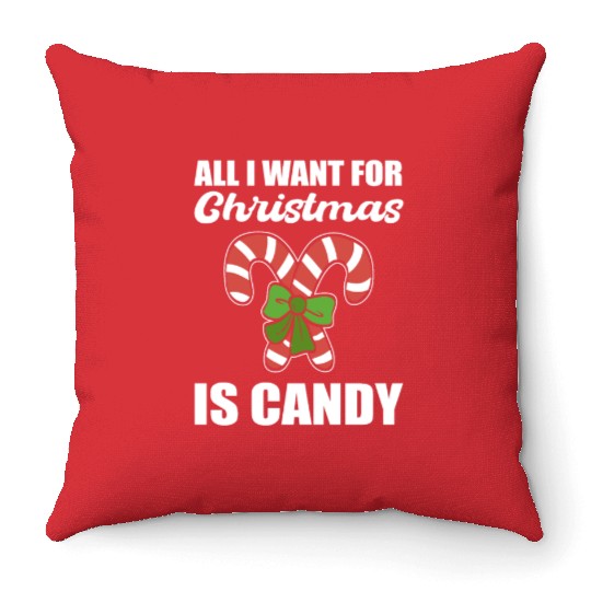 Is Candy Christmas Person Gift Throw Pillows